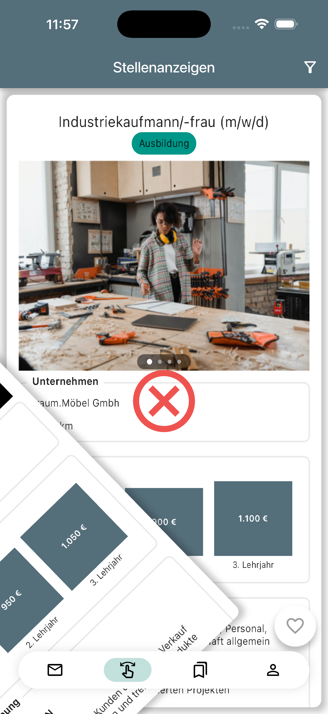 AzubMe App – Swipe & Match