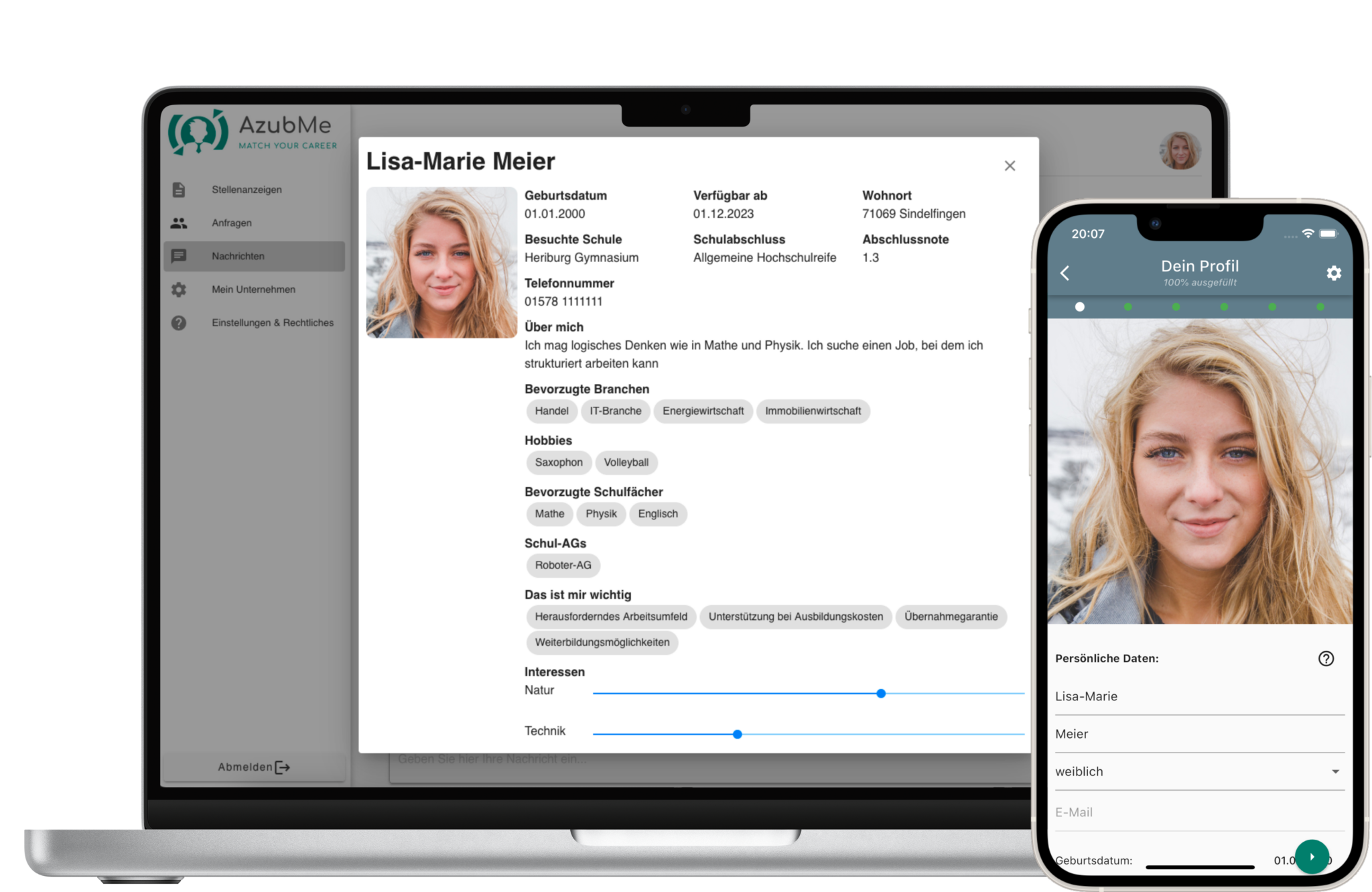 AzubMe App und Dashboard